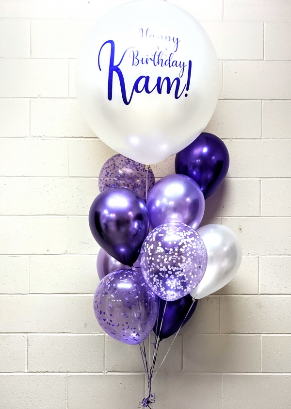 Classic Custom Print Bouquet In Purple