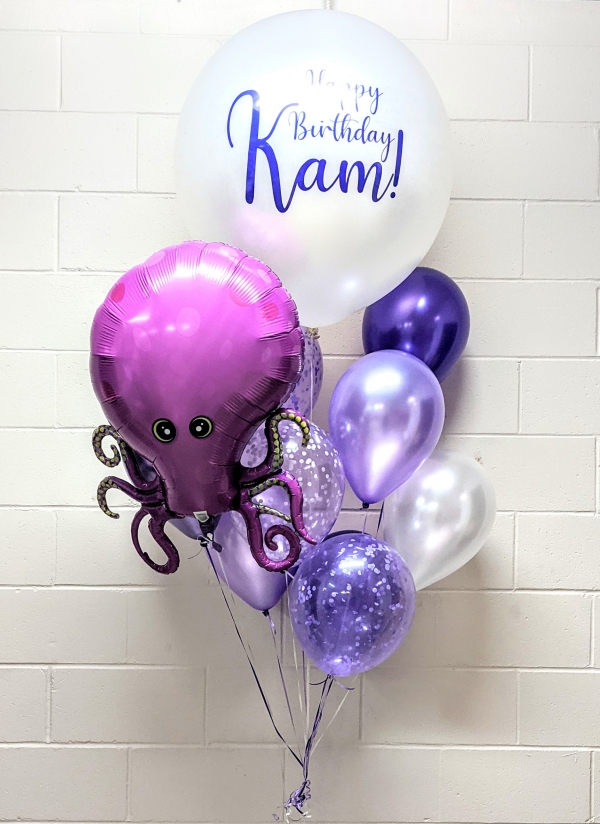 Classic Custom Print Bouquet In Purple With Super Shape