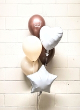 Coffee Vibes Teddy Bear Custom Printed Balloon Bouquet