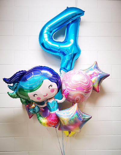Colourful Mermaid Birthday Age Balloon Bouquet