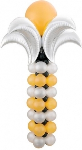 7FT Column Silver Gold Black Mardi Gras INDOOR