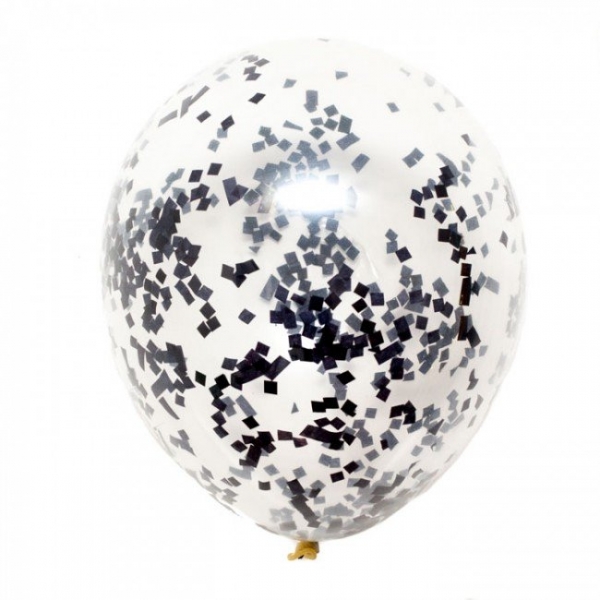 Confetti Black 11 inch Balloon