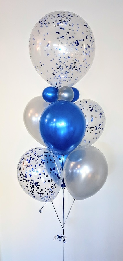 Confetti Blue Balloon Bouquet balloons vancouver JC Balloon Studio