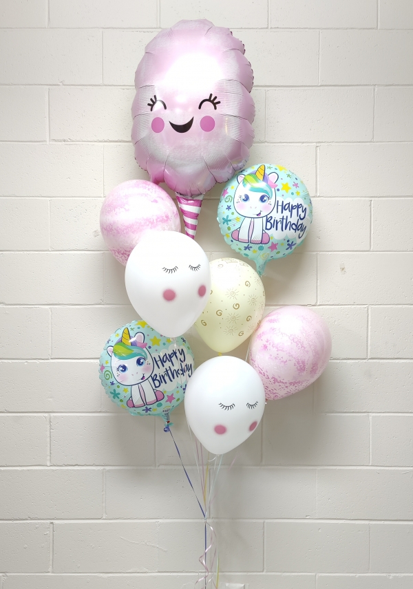 Cotton Candy Unicorn Pastel Birthday Balloon Bouquet