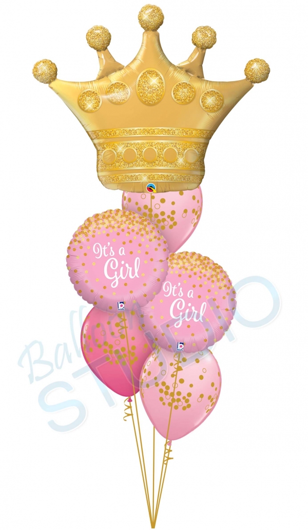 Crown Baby Girl Balloon Bouquet