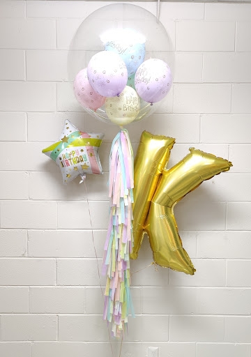 Crystal Bubble Birthday Custom Letter Balloon Bouquet with Tassel