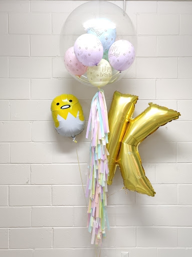 Crystal Bubble Birthday Gudetama Custom Letter Balloon Bouquet