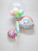 Crystal Bubble Narwhal Unicorn Balloon bouquet