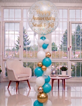 Custom Message Confetti Bubble Custom Colors Strand Balloon Set