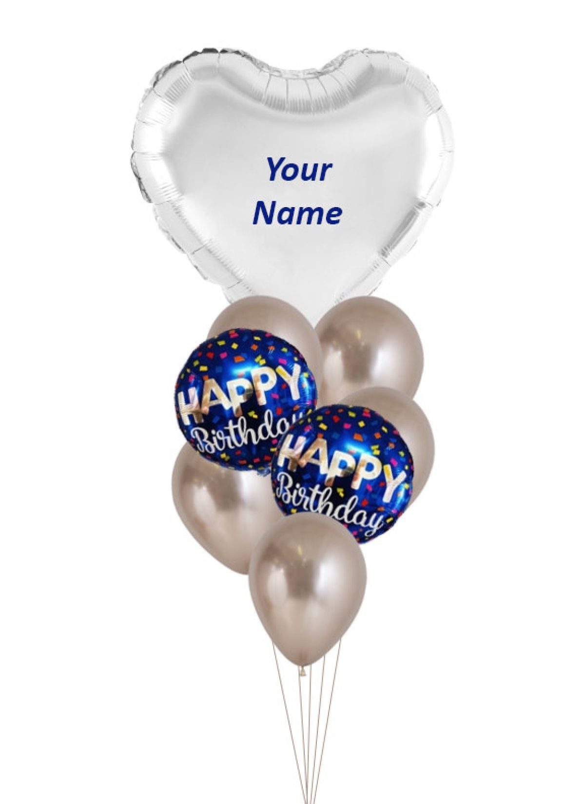 Colorful Birthday Custom Name Balloon Bouquet