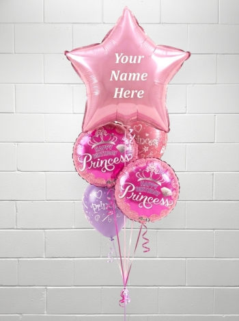 Happy Birthday Princess Custom Name Balloon Bouquet
