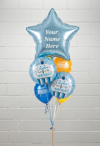 Happy First Birthday Custom Name Balloon Bouquet