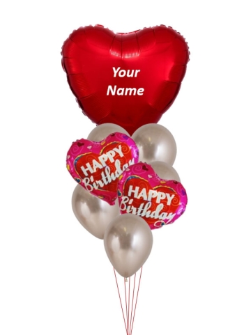 Happy Birthday Love Custom Name Balloon Bouquet