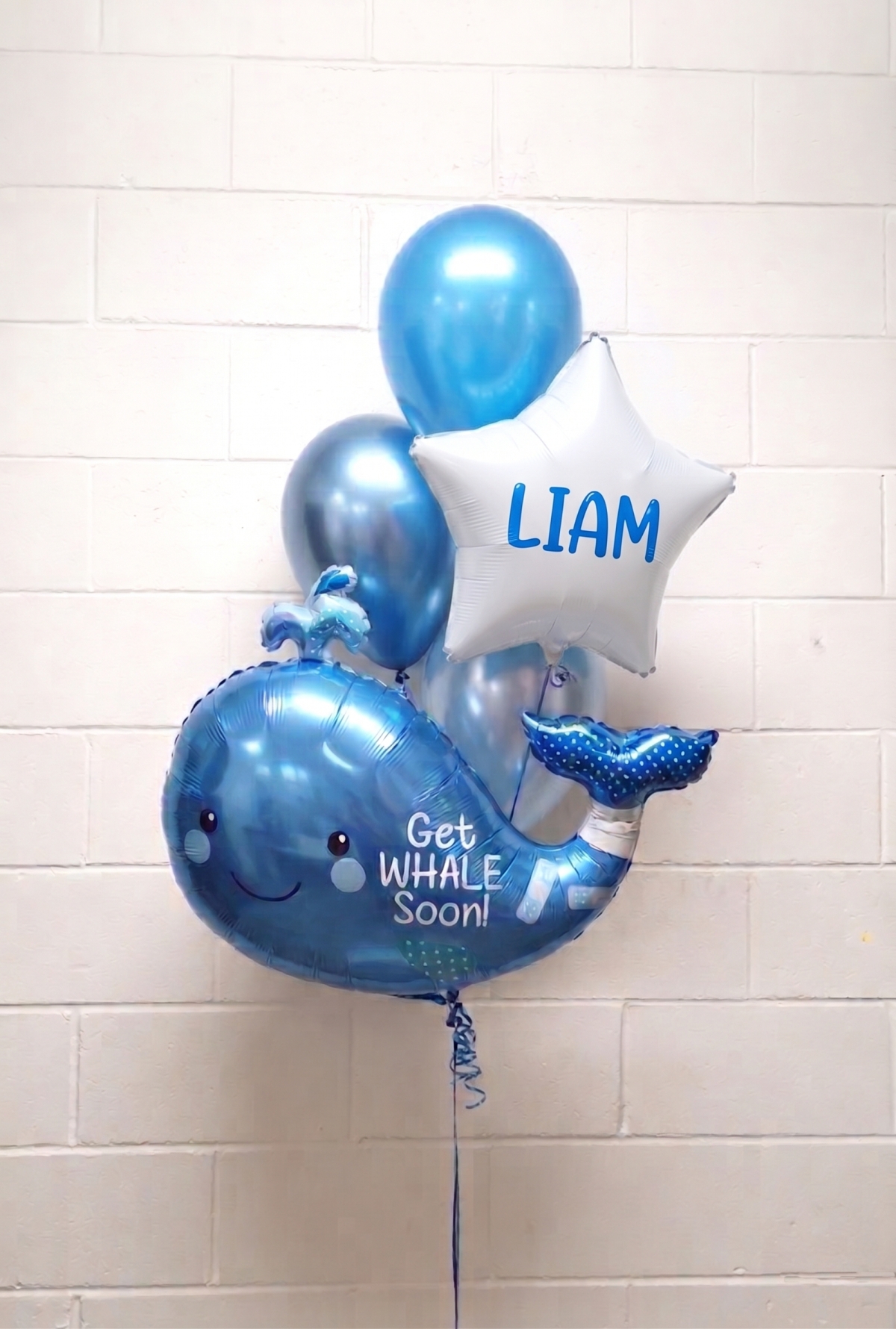 Custom Name Get Well Soon In Blue