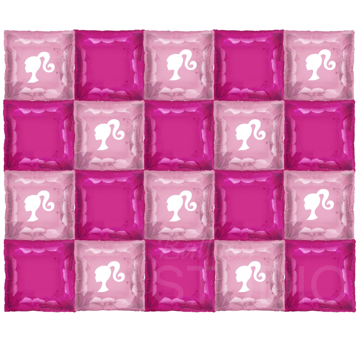 Custom Printed Helium Balloon Wall in Pink Backdrop