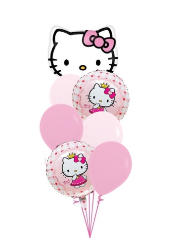 Hello Kitty Plaid Coquette and Simple Balloon Bouquet