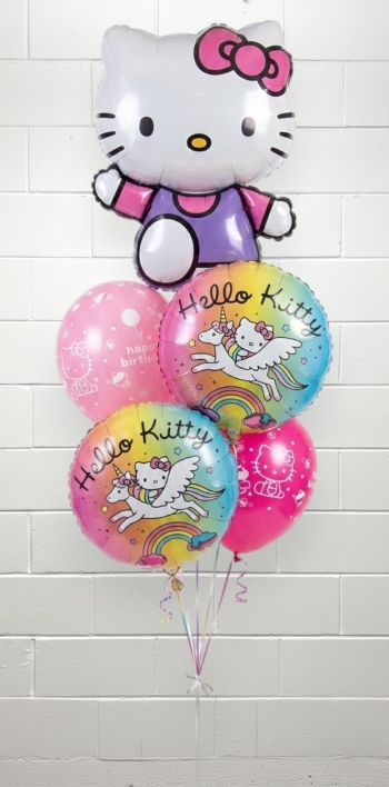 Cute Hello Kitty Rainbow Balloon Bouquet 
