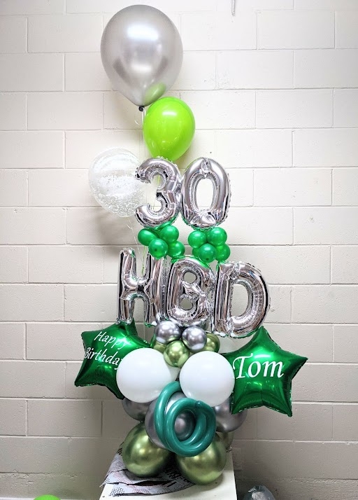 Deluxe Custom Birthday Balloon Standup Sculpture in Green