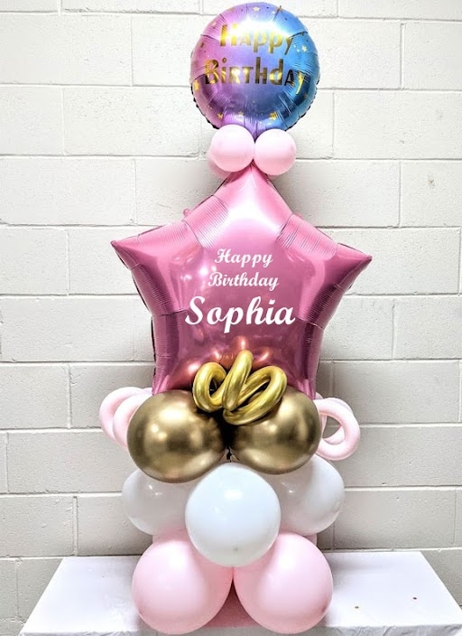 Deluxe Star Balloon Birthday Stand Up with Custom Print 