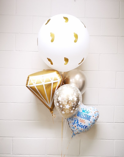 Diamond Feet Baby Balloon Bouquet