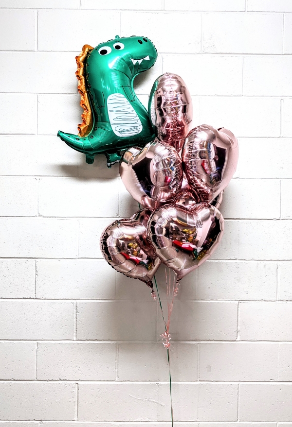 Dinosaur Love Balloon Bouquet All Foil
