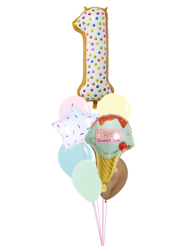 Single Number Sprinkles Donut Birthday Bouquet