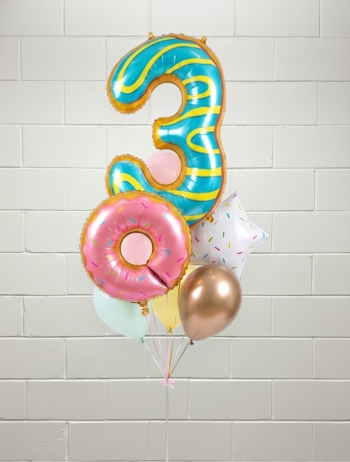 Donut Balloon Number Bouquet 3