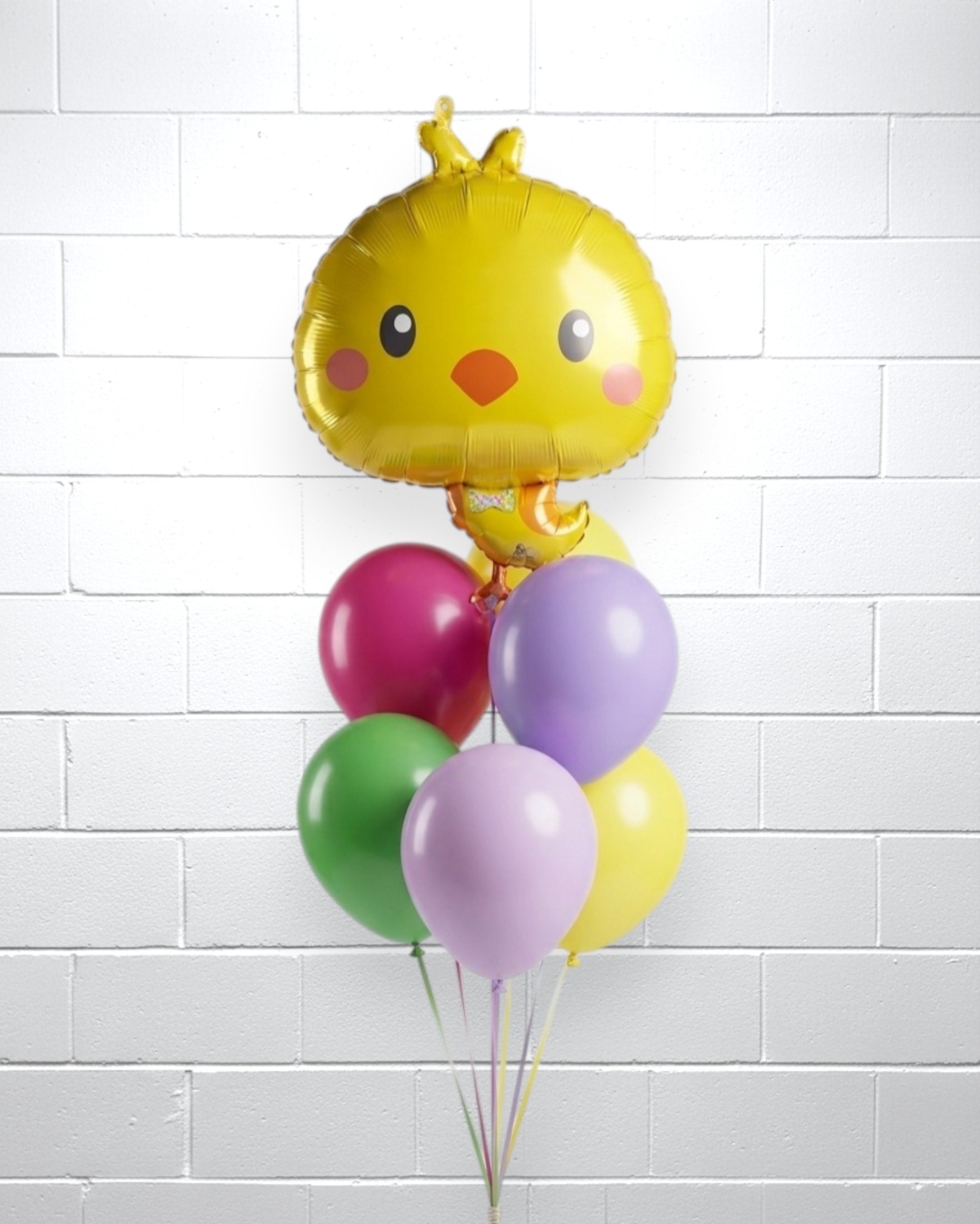Easter Chick with 6 spring balloons