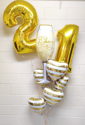 Elegance Champagne Hearts Balloon Bouquet 