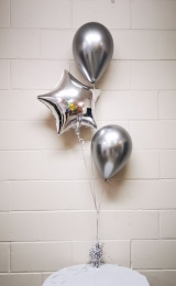 Elegant Balloon Star Centerpiece in Silver