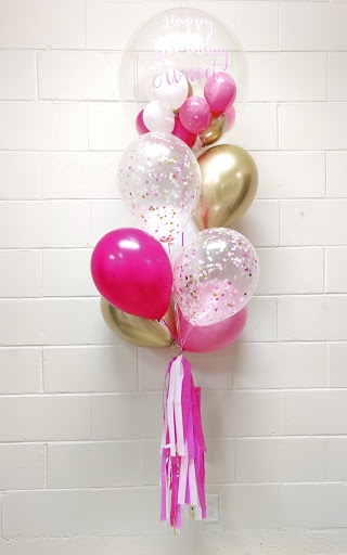 Elegant Bright Happy Birthday Deluxe Gumball Balloon Bouquet