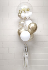 Elegant Happy Birthday Deluxe Gumball Balloon Bouquet Custom Print