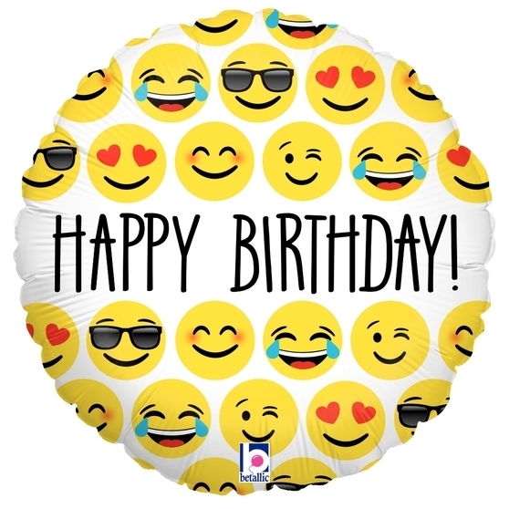 Emoji Happy Birthday Single Balloon
