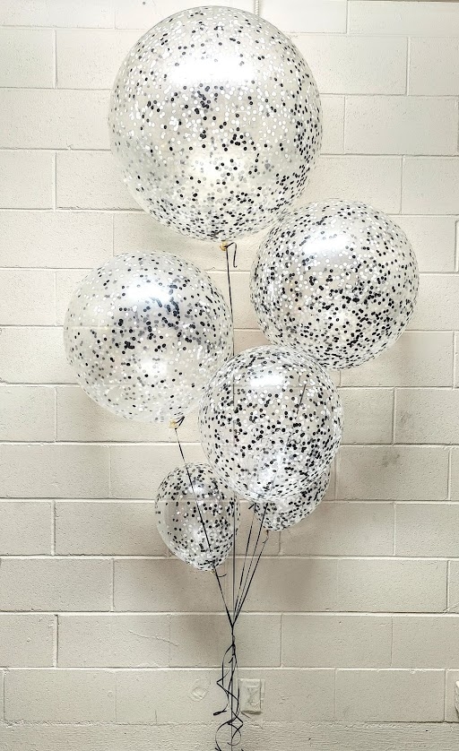 Everything In Black & White Confetti Bouquet