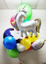 Extra Large Giant Balloon Bouquet With Jug Weight Unicorn Birthday Edition HG