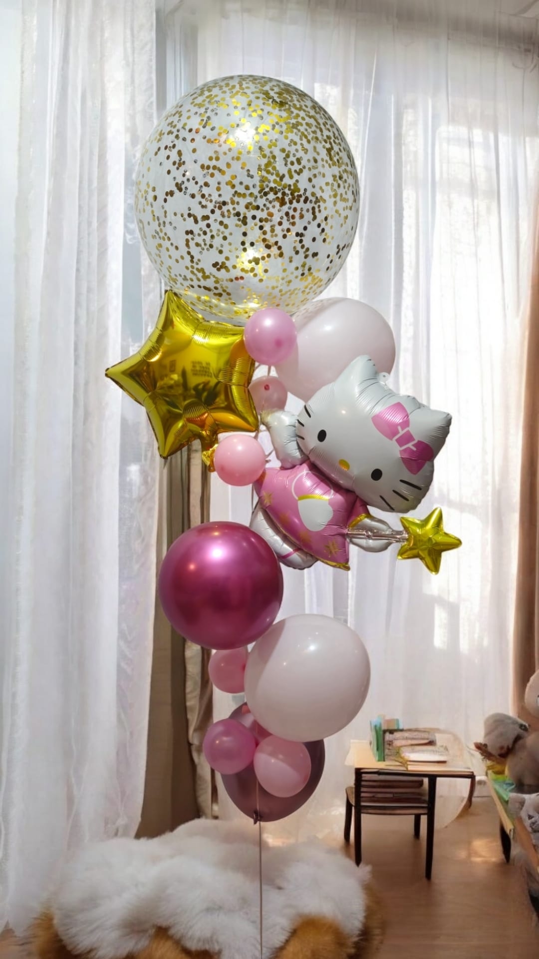 Fairy Princess 24" Confetti Hello Kitty Themed Balloon Strand
