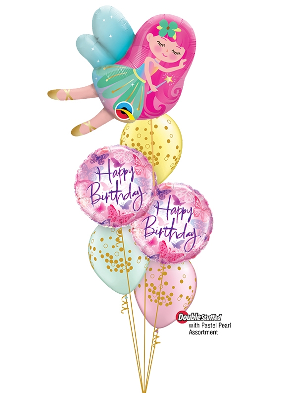 Fantasy Fairy Tale with Butterflies Birthday Balloon Bouquet
