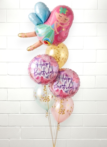 Fantasy Fairy Tale with Butterflies Birthday Balloon Bouquet