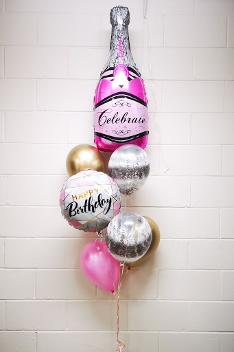 Fierce Pink Champagne Birthday Bouquet 