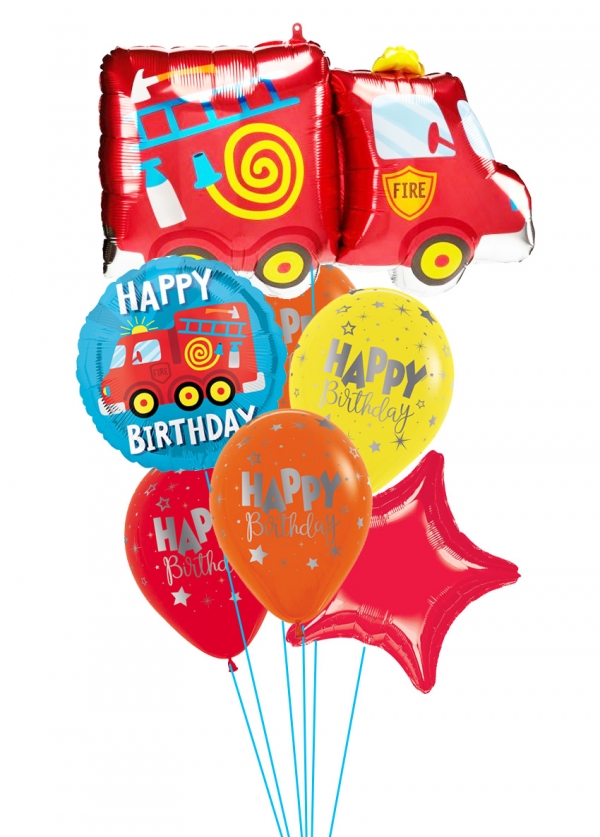 Fire Truck Birthday Balloon Bouquet 1