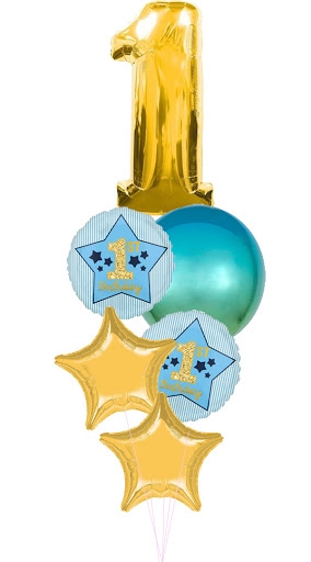 First Birthday Ombre Gold Balloon Bouquet