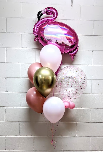 Flamingo Confetti Elegant Balloon Bouquet