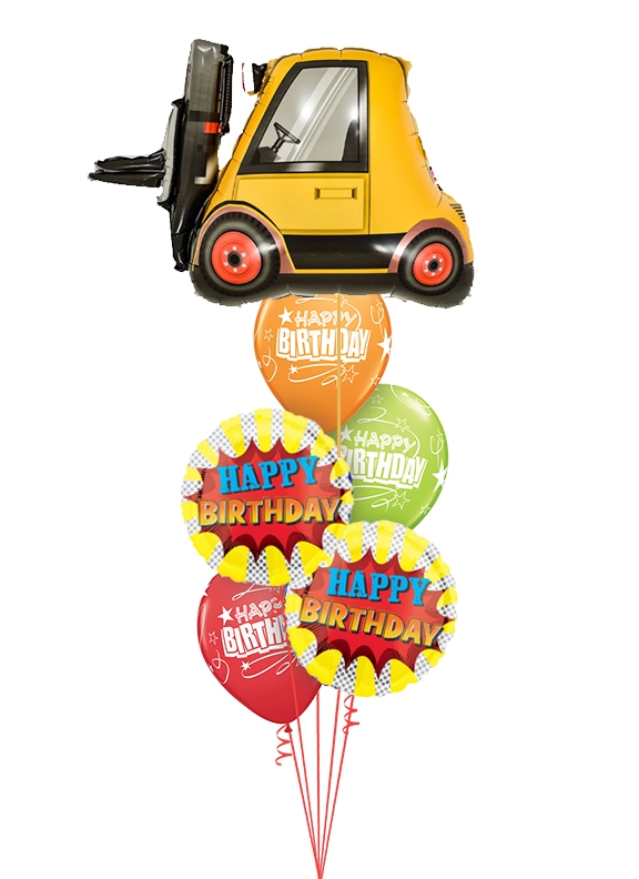 Forklift Truck Birthday Balloon Bouquet 