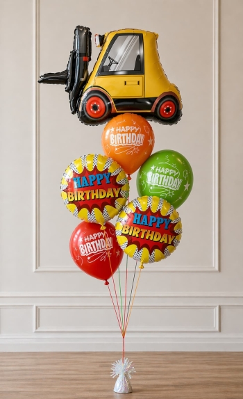 Forklift Truck Birthday Balloon Bouquet 