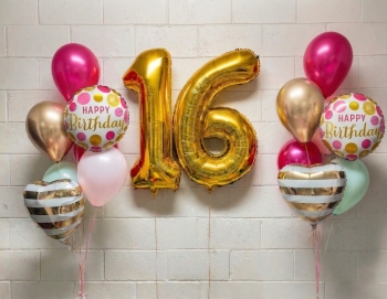 Fuchsia & Gold & Mint Birthday Pick An Age Set