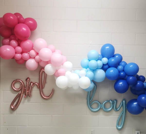 [12FT] Gradient Gender Reveal Boy/Girl Banner Balloon Garland