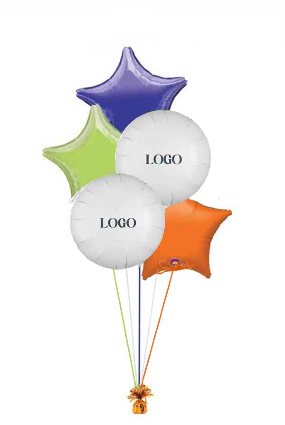 Centerpiece Adjustable Height Custom Logo Balloon Bouquet - Latex Free