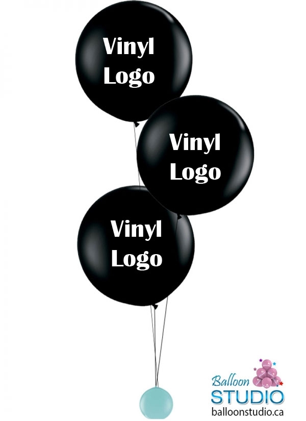Giant Round Balloon Bundle HG with CUSTOM VINYL LOGOS