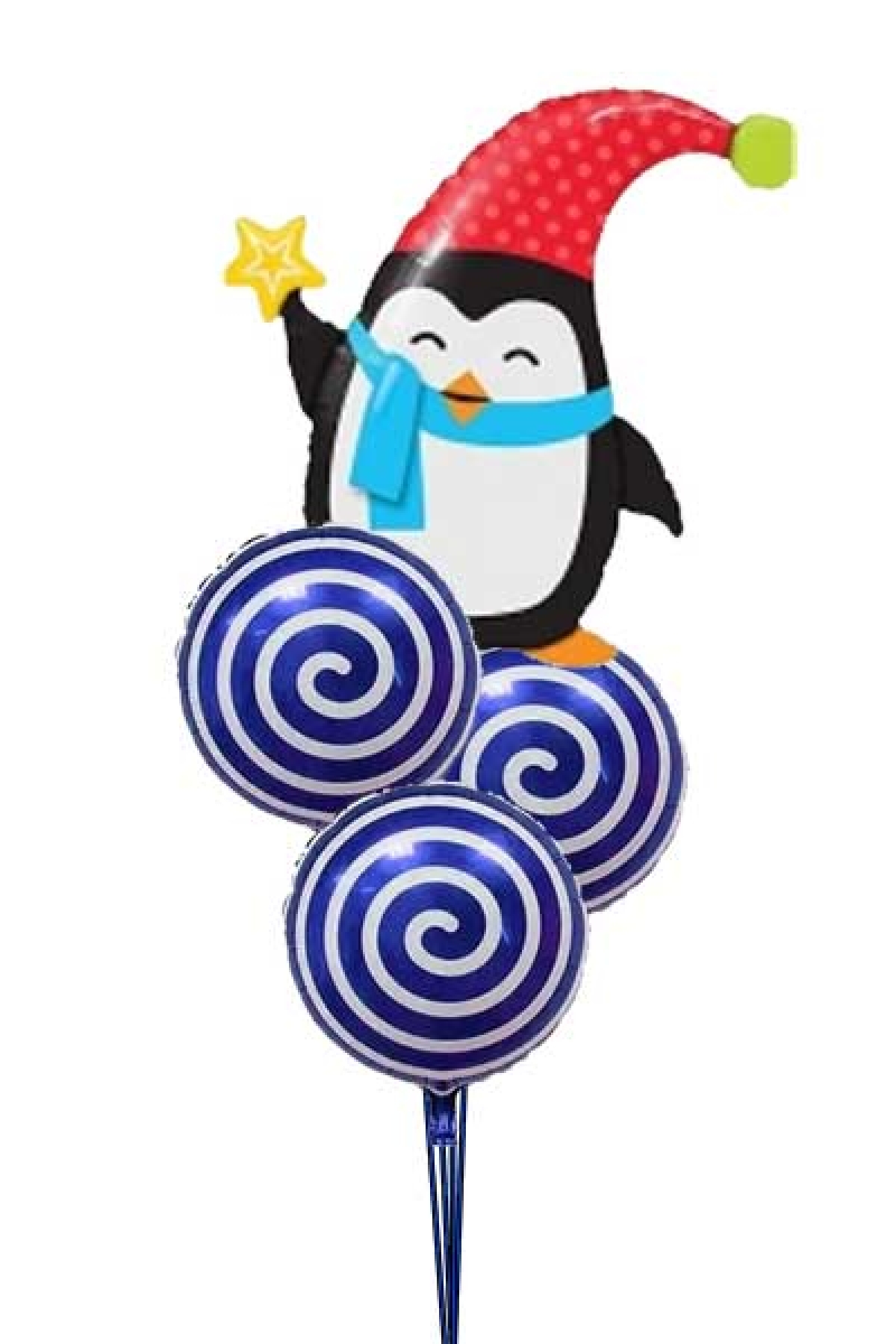 Christmas Penguin Santa Candy Bouquet - Latex Free