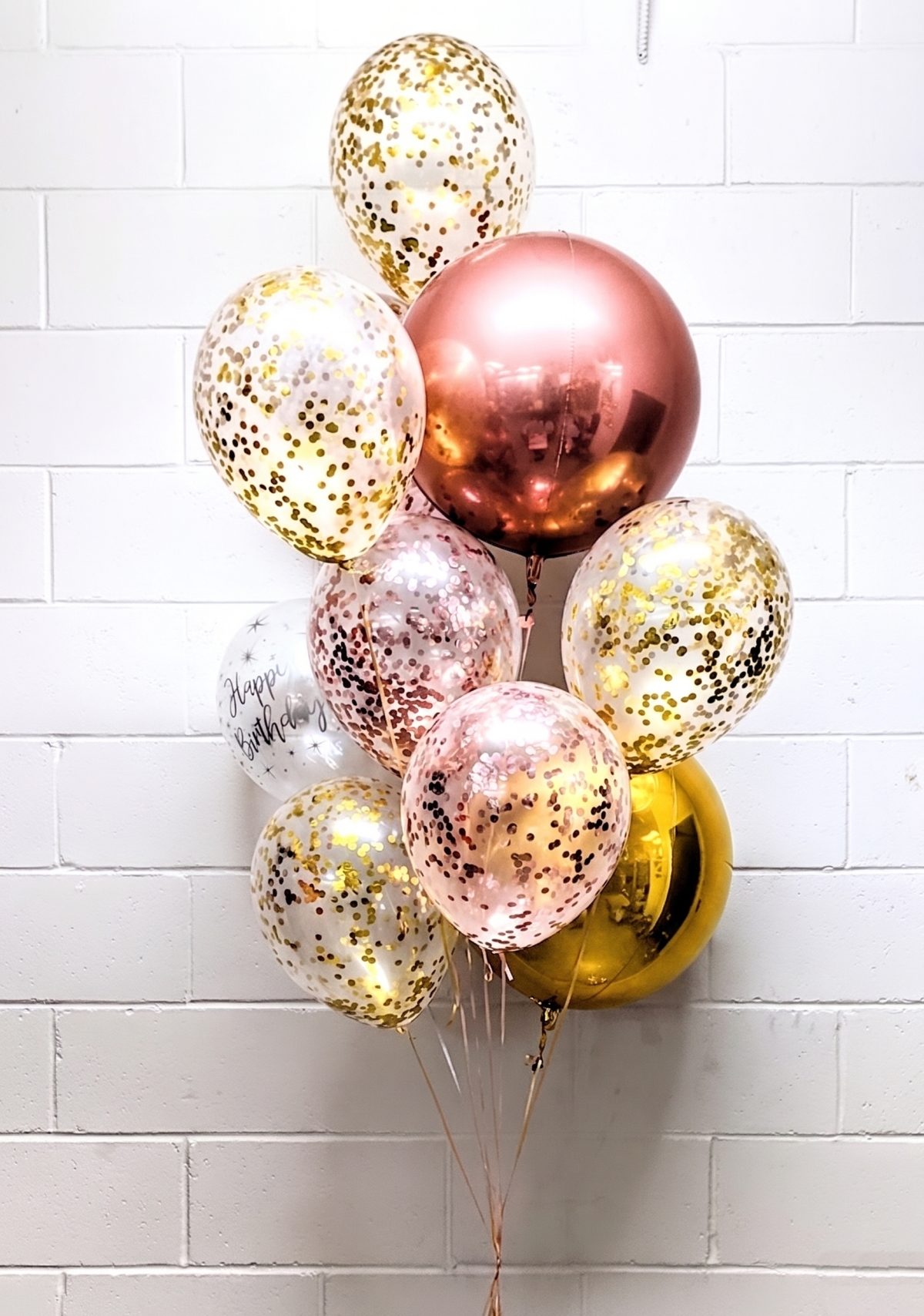 Glitter Gold & Rose Gold Birthday Bouquet